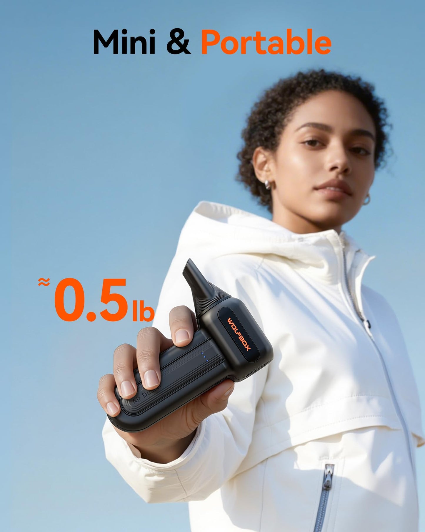 WOLFBOX MF60&MF70 Plumero Eléctrico de Aire Comprimido (Negro)