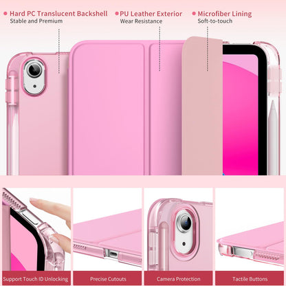 MoKo Funda Tríptica para iPad 11ª y 10ª Generación (Rosa)