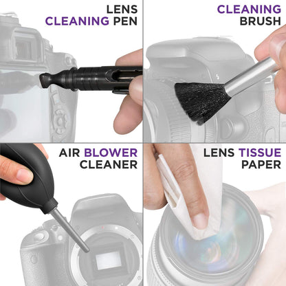 Altura Photo Camera Cleaning Kit - APS-C Lens & Sensor Cleaner with All-Natural Solution, 16mm Factory-Sealed Swabs, Pen, Blower, Brush, Cloths & Hard Case for Canon Nikon Sony DSLR Mirrorless