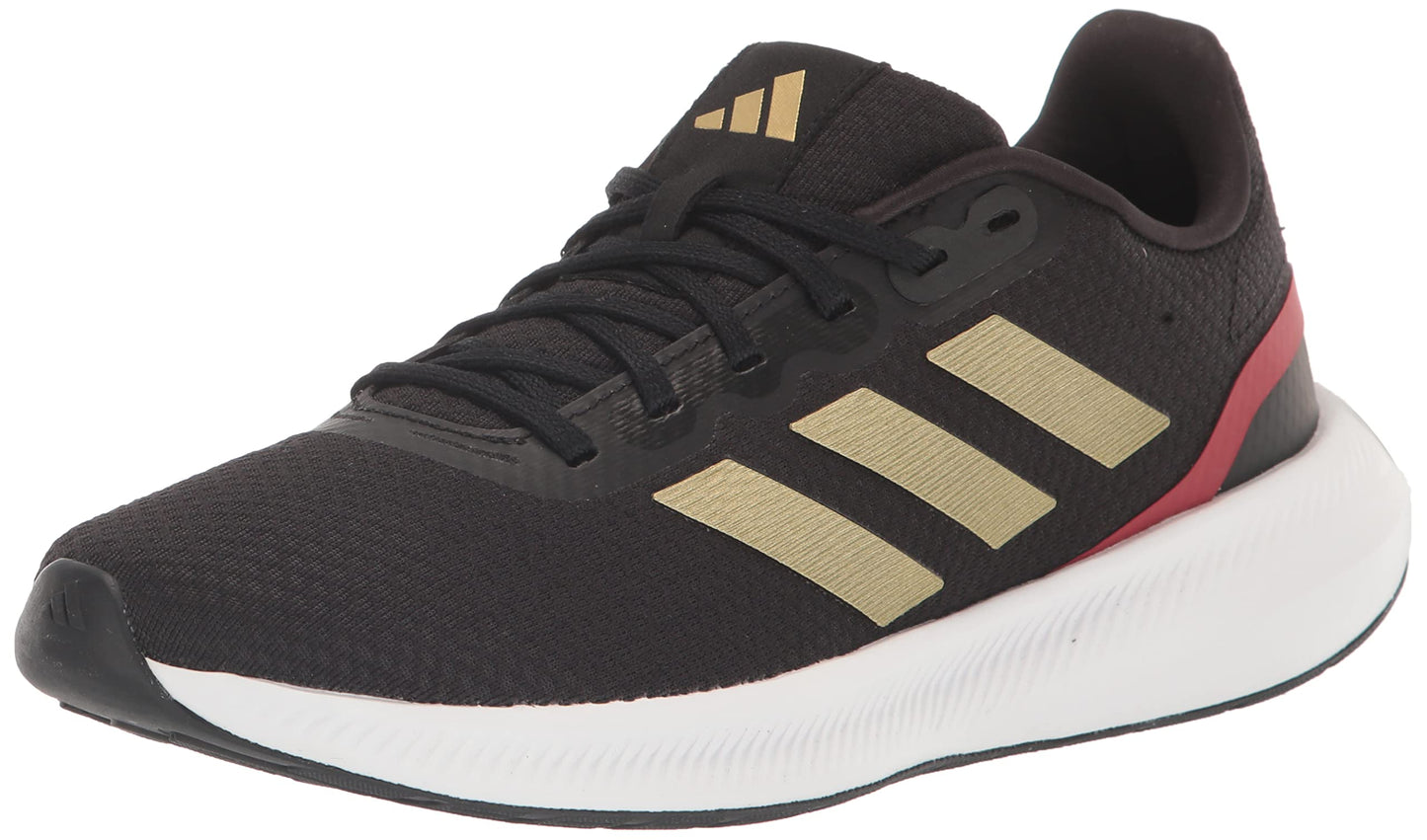 Adidas Mens Runfalcon 3.0 Core Black/Gold Metallic/Better Scarlet 9.5