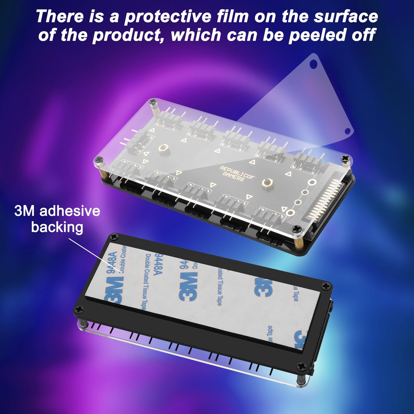 MEIRIYFA Controlador y Divisor HUB de Ventiladores LED ARGB (5V 3PIN)