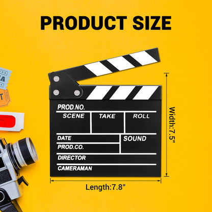 Claquet de Película de Hollywood de Madera (7.8 x 7.5 Pulgadas / Negro)
