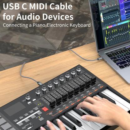 JXMOX Cable de Impresora USB B a USB C (Paquete de 2 / 6.6 pies)