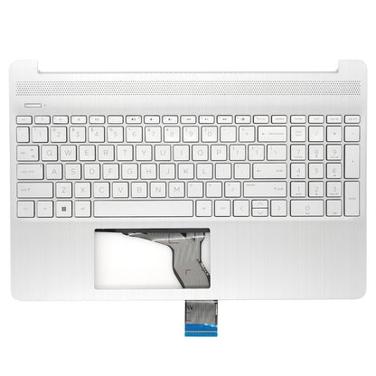 Jxjslp Replacement Upper Case Palmrest for HP 15T-DY 15-DY 15-EF 15Z-EF 15s-eq 15s-fq 15s-er 15s-fr Series Laptop Top Cover Non-Backlit Keyboard Assembly M17184-001 L63578-001 Natural Silver