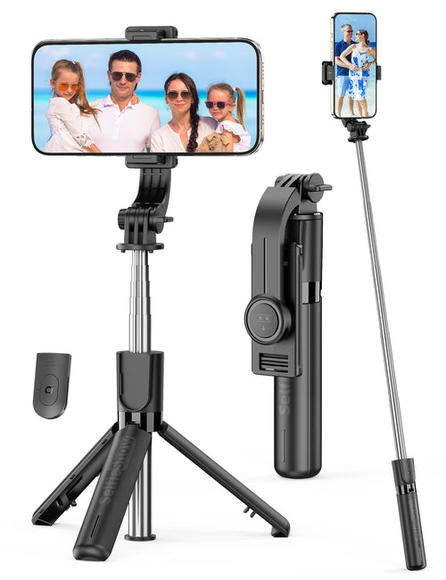 Trípode y Palo Selfie Portátil Extensible 4 en 1 (Soporte Giratorio 360°)