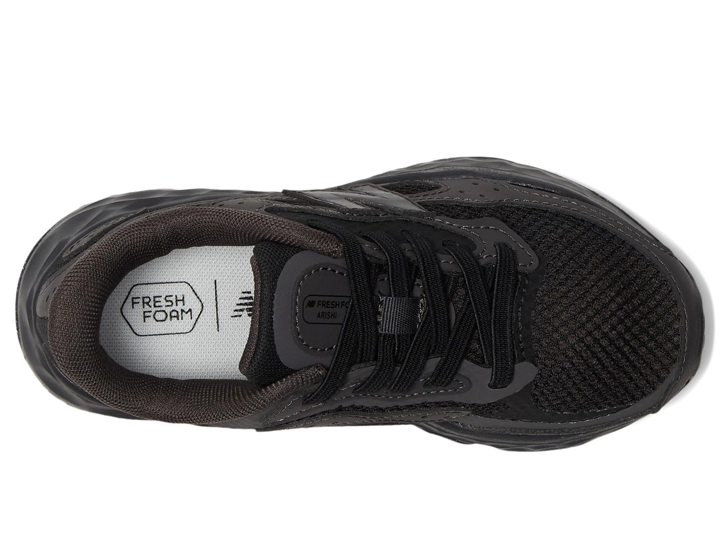 New Balance Kid's Fresh Foam Arishi Lux V1 Bungee Running Shoe, Black/Black Cement
