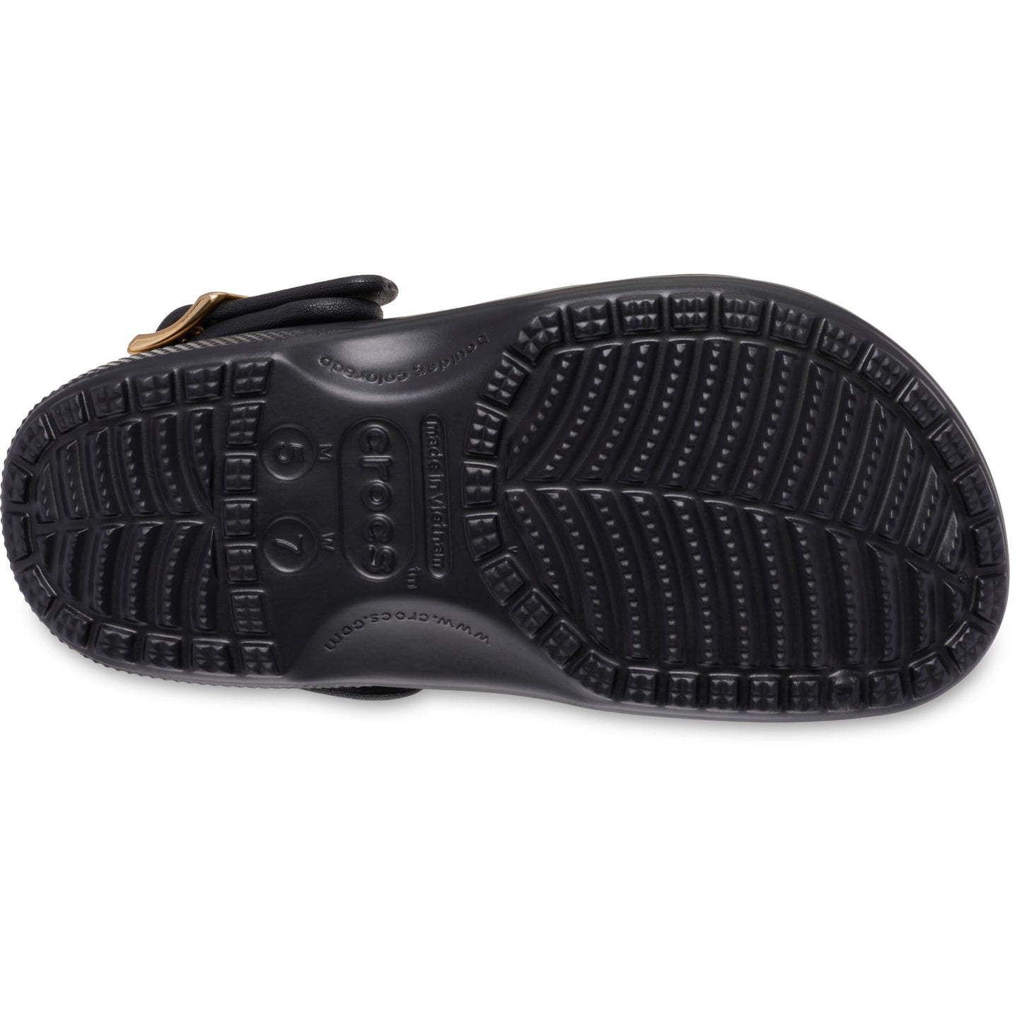 Crocs Unisex-Adult Classic Metallic Buckle Clogs, Metallic Black