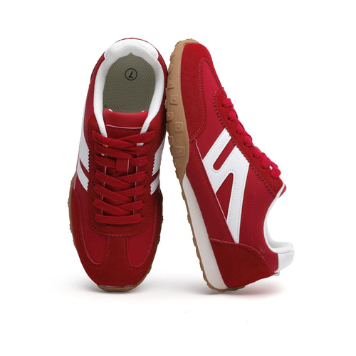 Foiola Womens Sneakers Comfortable Lace up Tennis Shoes Casual Business Walking Shoes Slip on Women's Fashion Sneakers Red