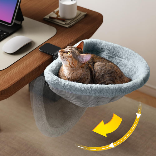 JUNSPOW Cama de Escritorio para Gatos (Soporta 40 Lbs)