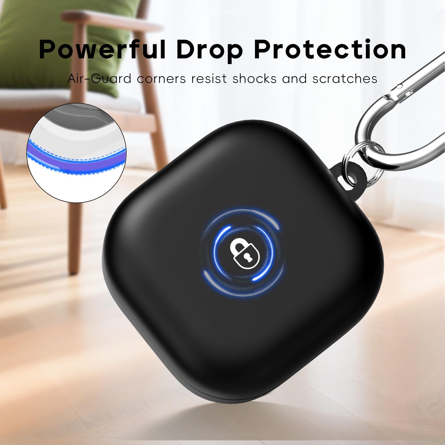 RFUNGUANGO Funda de Silicona para Samsung Galaxy Buds 4 y Buds 4 Pro