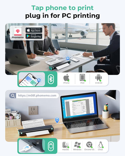 Phomemo Impresora Portátil Inalámbrica M08F (Para Viajes / 8.5"x11" Carta)
