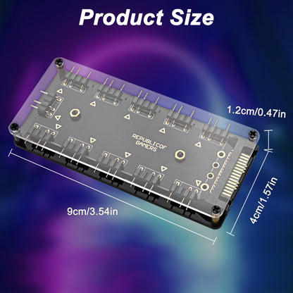 MEIRIYFA Controlador y Divisor HUB de Ventiladores LED ARGB (5V 3PIN)
