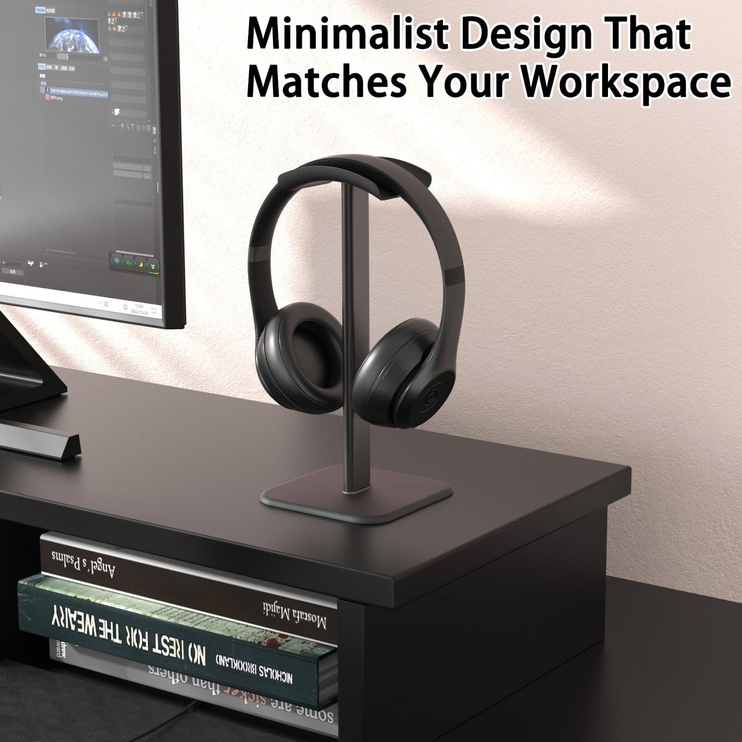 Ahonnpely Soporte de Escritorio para Auriculares (Negro)