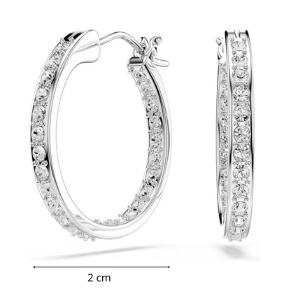 Swarovski Pendientes de Aro Sommerset (Plateado / Cristales Blancos)