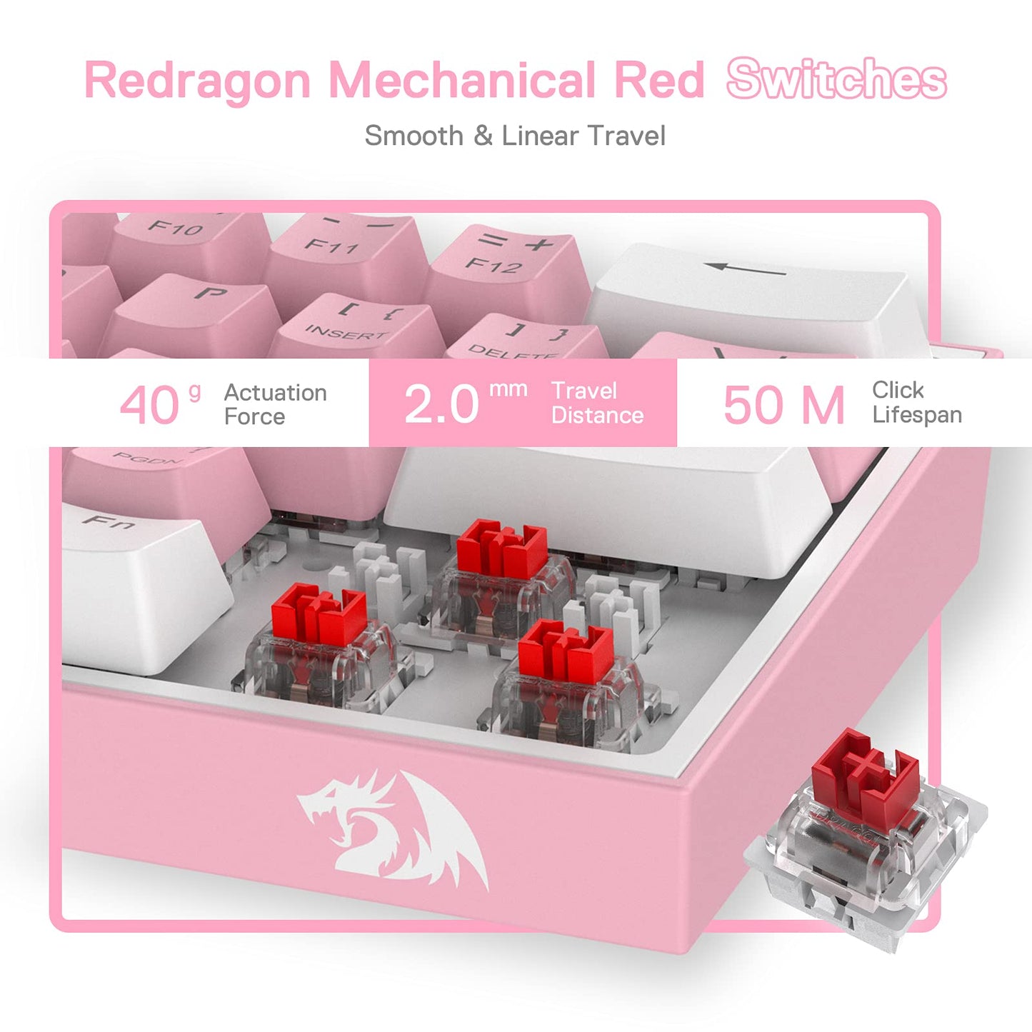 Redragon Teclado Mecánico para Juegos K617 Fizz (60% / RGB)