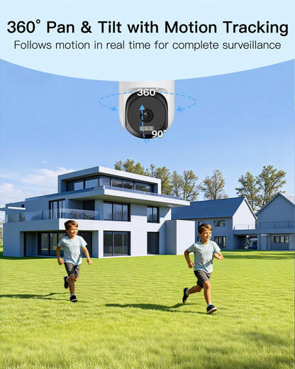 VIMTAG Cámara de Seguridad CCTV para Exteriores con Pan/Tilt (2.5K 4MP)