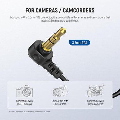NEEWER Mini Lavalier Microphone (2 Pack), 6.6ft/2m Clip On Wired Condenser Lapel Mic with 3.5mm TRS Plug, Compatible with DJI Mic 2, Rode Wireless Go II, NEEWER CM28 CM31 Camera, LM5