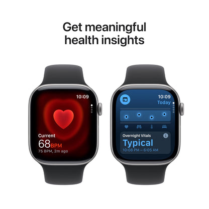 Apple Watch Series 11 [GPS 46mm] Smartwatch with Space Gray Aluminum Case with Black Sport Band - M/L. Sleep Score, Fitness Tracker, Health Monitoring, Always-On Display, Water Resistant