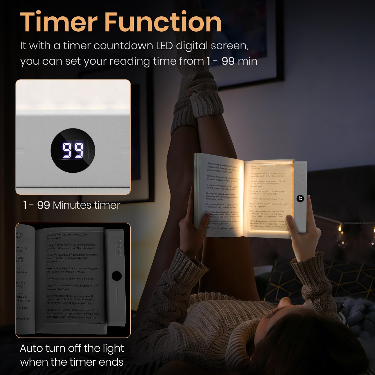 Suteng Luz de Lectura Plana LED (Blanco)