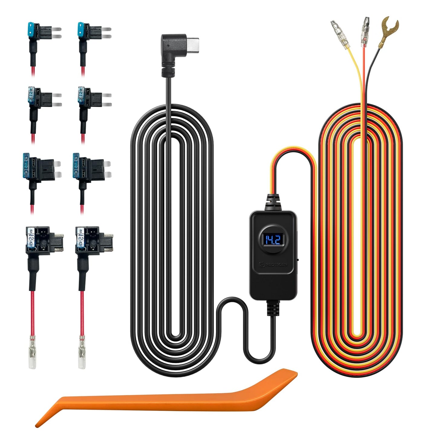 REDTIGER Kit de Cables para Cargador de Cámara de Salpicadero F7N (Doble-4 Fusibles)