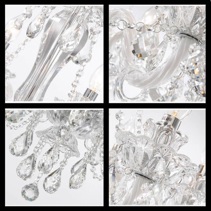 Durahonn Candelabro de Luces de Cristal Transparente (12 Luces)