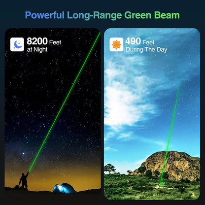 Lennoos Puntero Láser Verde Recargable por USB-C (Alta Potencia)