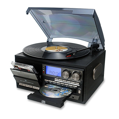 LoopTone Tocadiscos de Vinilo 10 en 1 (Negro-Gris)