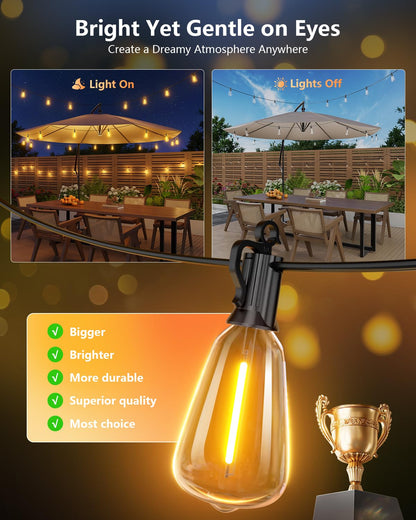 Brightown Guirnalda de Luces Solares 100FT (Exterior / 31+2 LED)