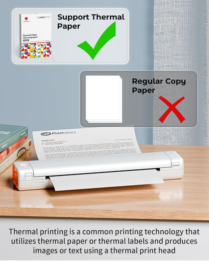 Phomemo Impresora Portátil Inalámbrica M08F (Blanco / 8.5"x11" Carta)