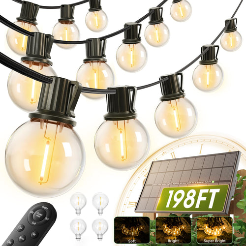 addlon Guirnalda de Luces Solares 198FT (192+6 / 60+4 LED)