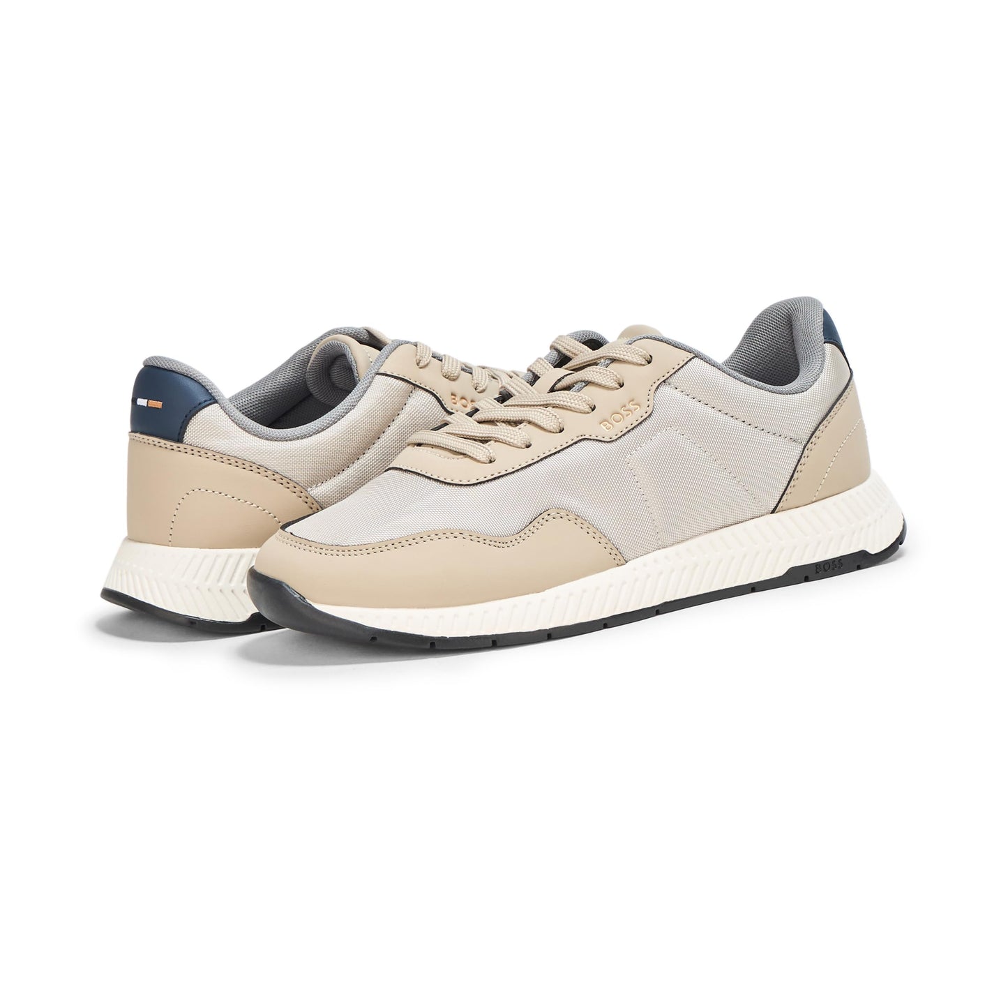 BOSS, Titanium Nylon Blend Laceup Sneakers, Grey Dunes