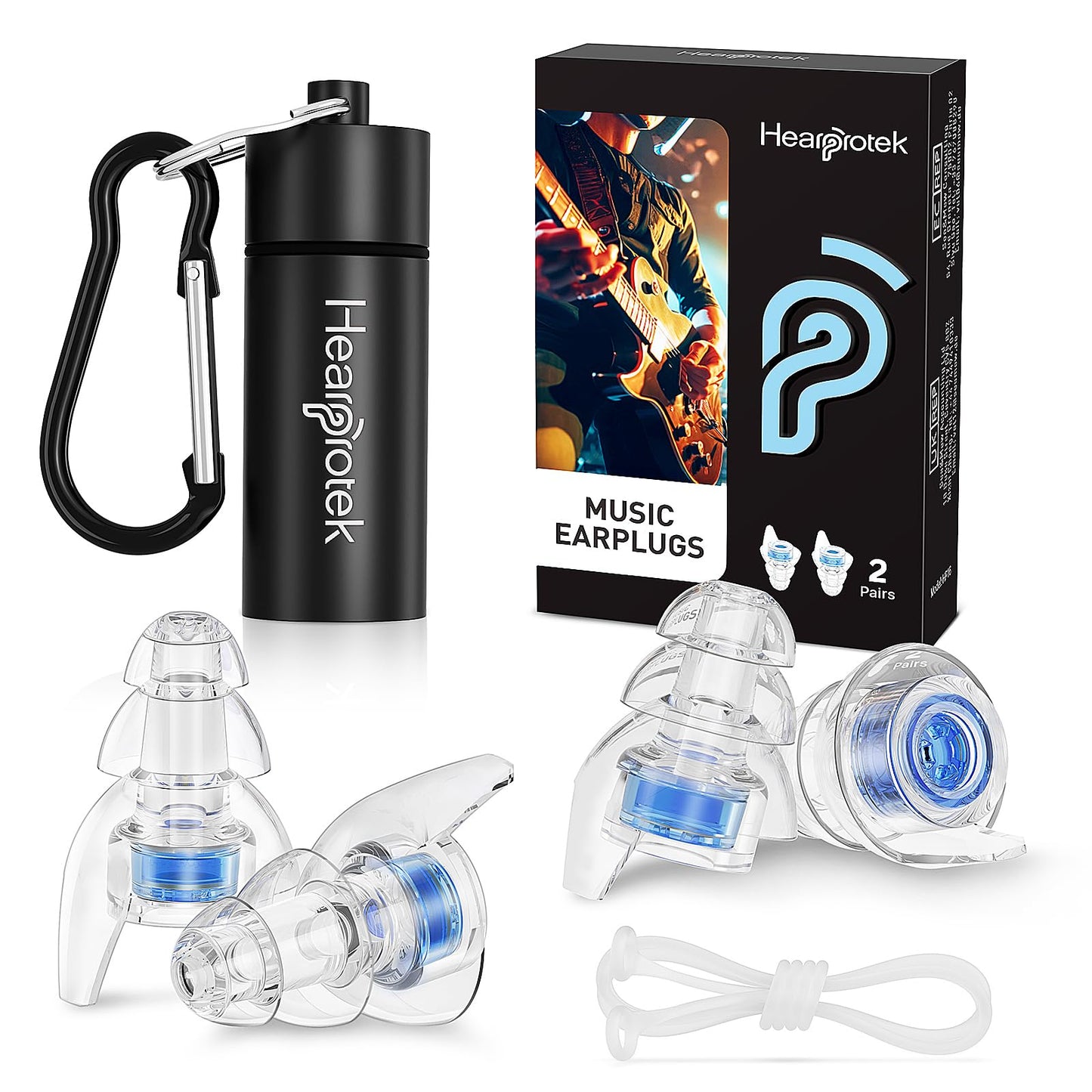 Hearprotek Tapones para los Oídos de Alta Fidelidad para Conciertos (2 Paquetes)