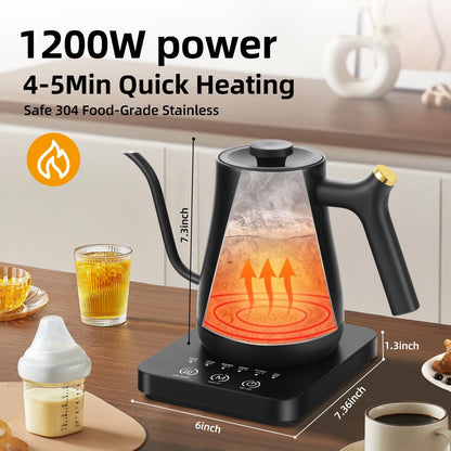 Panana Hervidor Eléctrico de Cuello de Cisne con Control de Temperatura (0.8L)