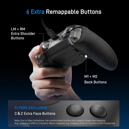 FLYDIGI VADER 5S Wired Controller for Xbox Series X|S, Xbox One, Windows 10/11, FORCEFLEX Adjustable Tension Joysticks, FORCESWITCH Triggers, 6 Remappable Buttons, 3.5mm Audio Jack