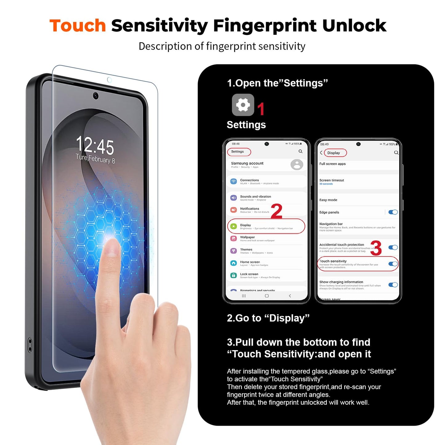 SUPFINE Magnetic for Samsung Galaxy S26 Ultra Case with Screen Protector, (Built-in Magnets) (Military Grade Drop Protection) Slim Translucent Shockproof Phone Case,Black