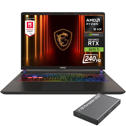 MSI Portátil Gaming Vector 16 HX AI 16" (1TB SSD + 1TB HDD / 16GB RAM)