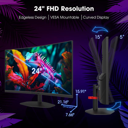 Sceptre Monitor Curvo Gaming 24" (Machine Black)