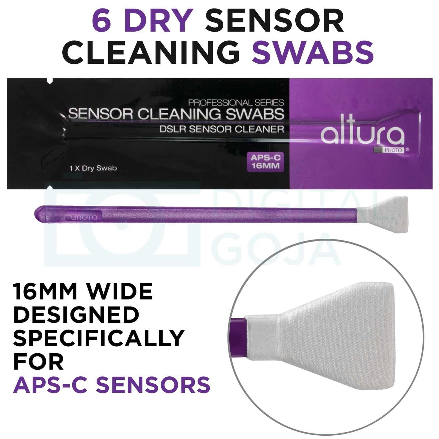 Altura Photo Camera Cleaning Kit - APS-C Lens & Sensor Cleaner with All-Natural Solution, 16mm Factory-Sealed Swabs, Pen, Blower, Brush, Cloths & Hard Case for Canon Nikon Sony DSLR Mirrorless