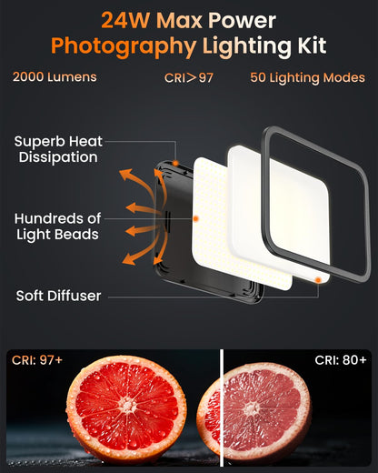 Torjim Kit de Luz LED para Video (12")