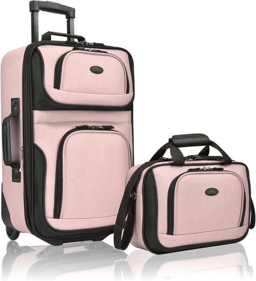 U.S. Traveler Rio Juego de Maletas Ligeras (2 Ruedas / Pink)
