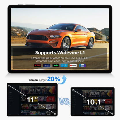 Frameflow Tablet 11 inch, Android 16 Tablet with Octa-Core Processor, 20GB RAM 128GB ROM 1 TB Expandable, 1280x800 IPS Touch Screen, GPS, 8H Battery, WiFi 6, BT 5.2, 8MP+13MP Dual Camera (Gray)