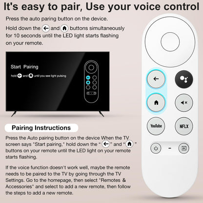 Control Remoto de Repuesto por Voz G9N9N para Google TV (Solo Snow Chromecast)
