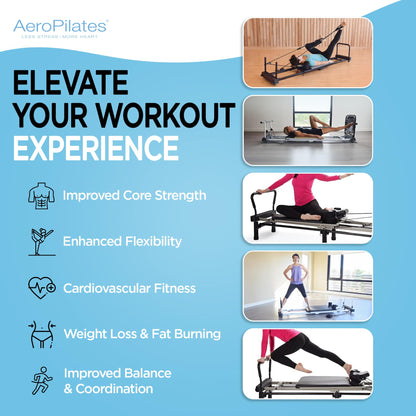 AeroPilates Pilates Reformer Machine, Home Gym Workout Equipment, Premier Studio 700 - Portable and Foldable Exercise Trainer for Strength, Resistance, and Fitness Training