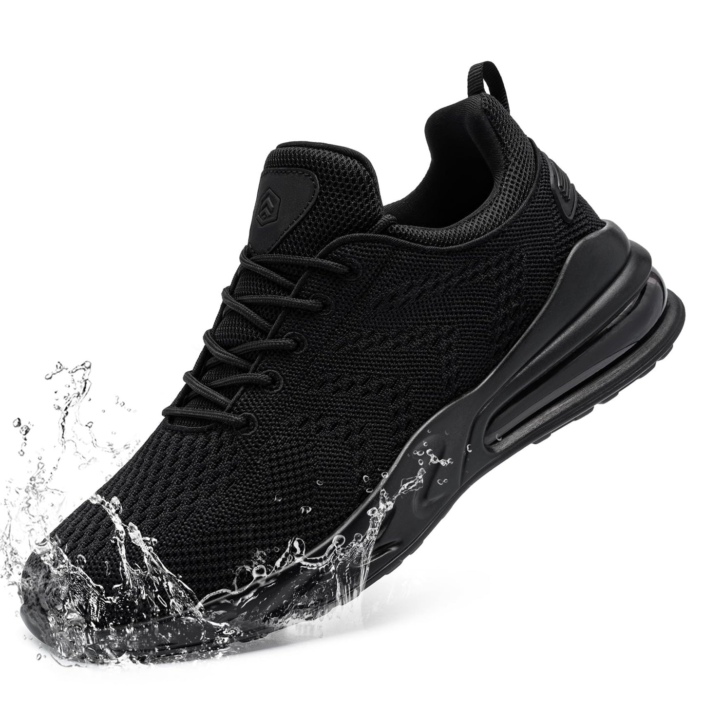 LARNMERN Men Chef Shoes Non Slip Work Waterproof Slip-on, Black