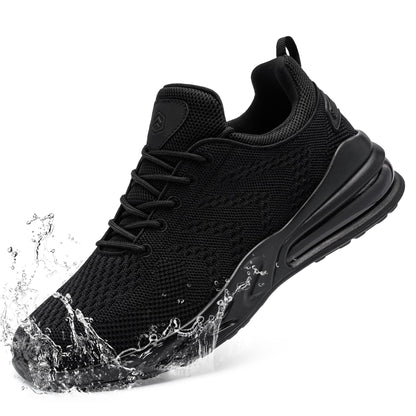 LARNMERN Men Chef Shoes Non Slip Work Waterproof Slip-on, Black