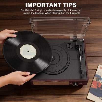 Tocadiscos Reproductor de Vinilos con Bluetooth