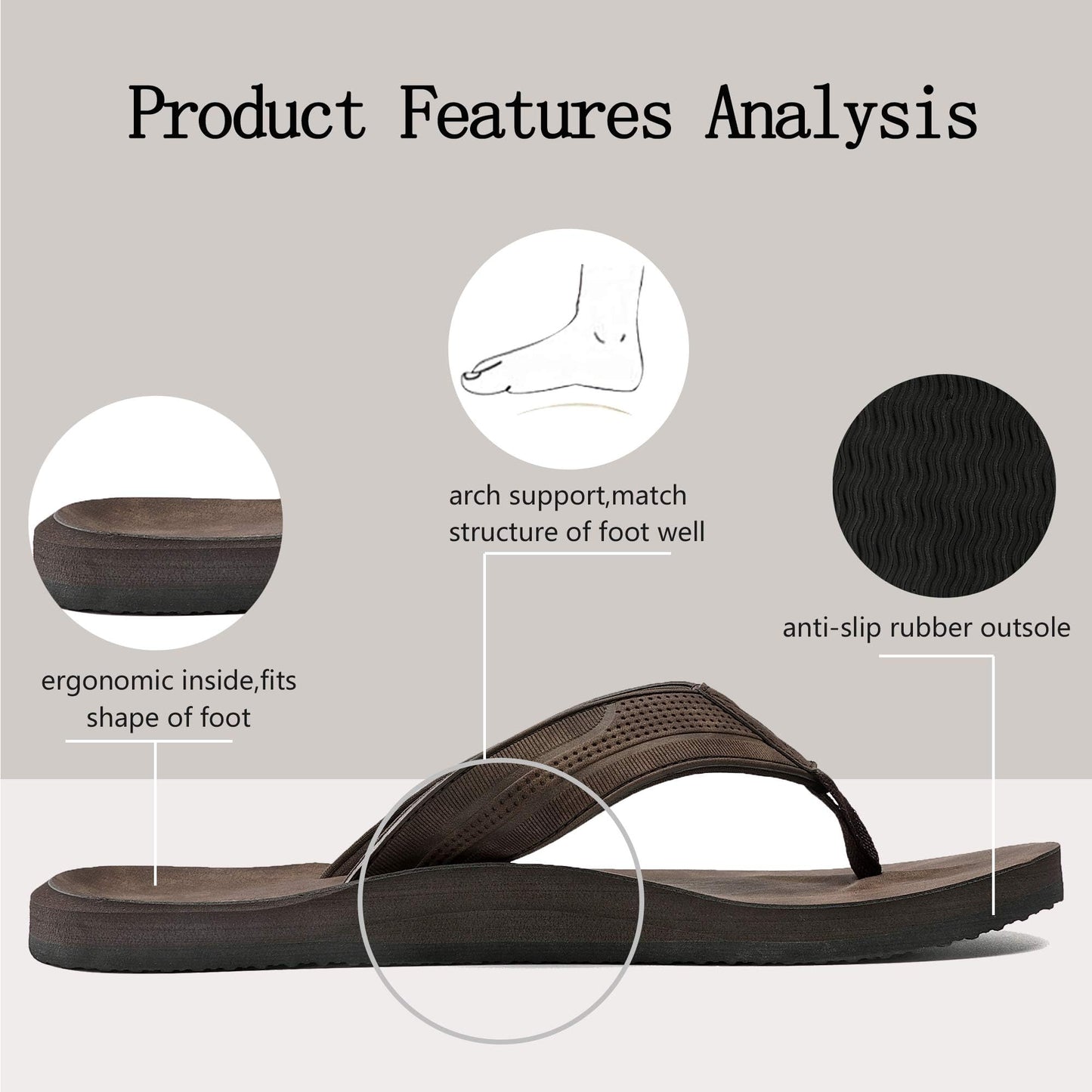 AX BOXING Mens Flip Flops Leather Thong Sandals Casual Comfort Slides Slippers (B-Yellow