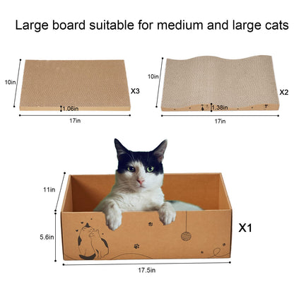 RUBMEOW Rascador de Cartón para Gatos (Caja de 5 piezas)