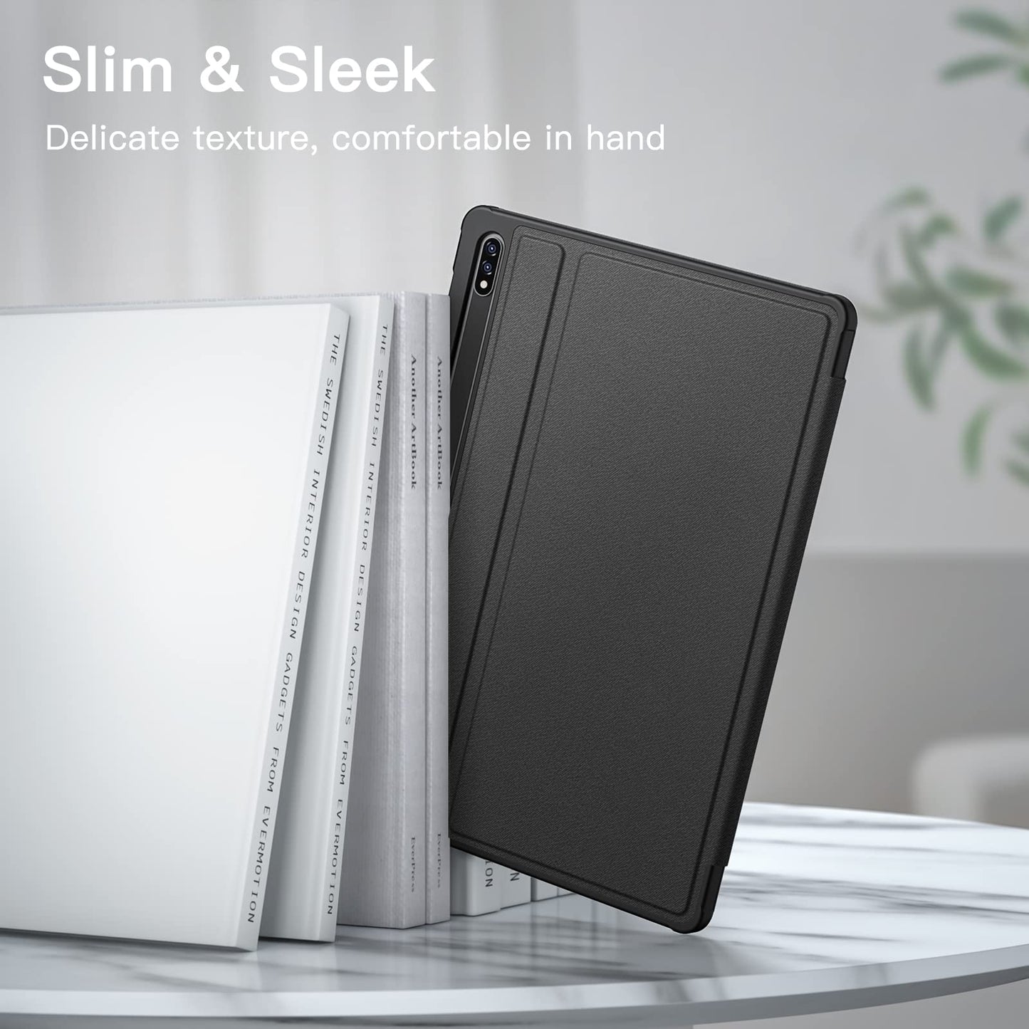 JETech Case for Samsung Galaxy Tab S8 Plus 2022 / S7 FE 2021 / S7 Plus 2020 12.4-Inch with S Pen Holder, Slim Folio Stand Protective Tablet Cover, Multi-Angle Viewing (Black)