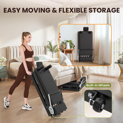 TYRSEN Foldable Pilates Reformer - Reformer Pilates Machine with Springs, Quick-Assembly Pilates Power Gym Equipment for Home Workout & Gym, Pilates Machine with Upgraded Wheels and Jumpboard